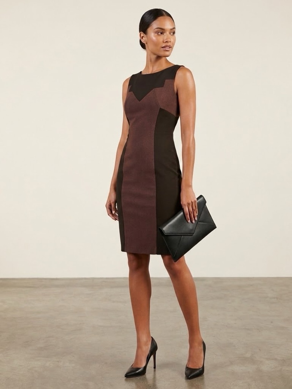 Cue Australia Hawkeye Brown and‎ Black Mini Bodycon Dress Women’s Size AU 6 US 2